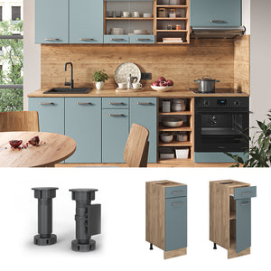 Vicco Mobiletto base per cucina Grigio-blu 30 cm senza piano di lavoro