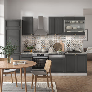 Vicco Cucina componibile Antracite-Oro/Bianco 300 cm senza piano di lavoro