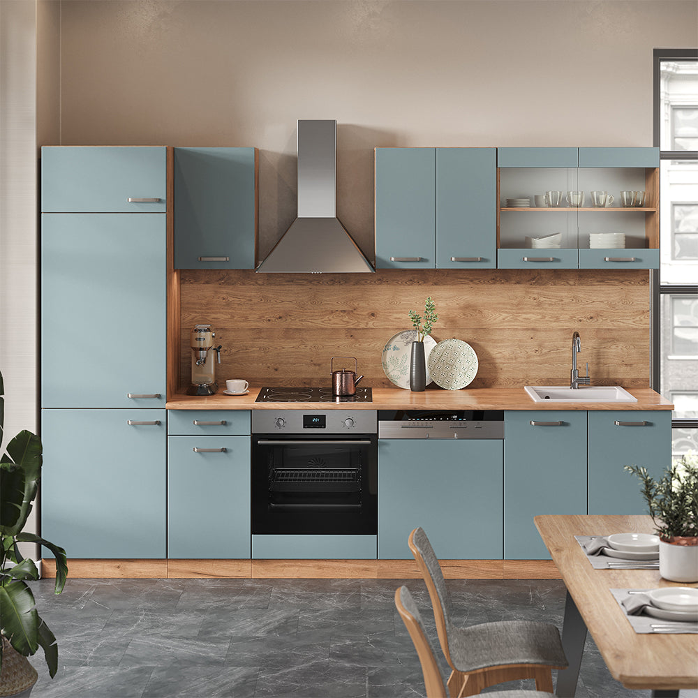 Vicco Cucina componibile Rovere blu-grigio/oro 300 cm , PL Marmo