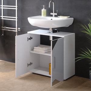 Vicco Mobile sottolavabo per bagno Bianco lucido con inserti 60 x 59 cm