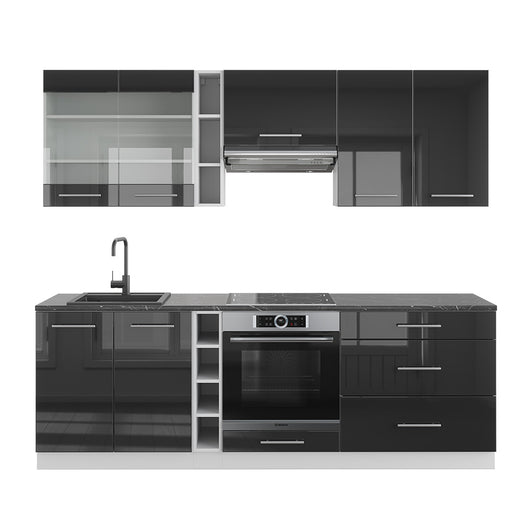 Vicco Cucina componibile Antracite lucido/bianco 235 cm , PL Antracite