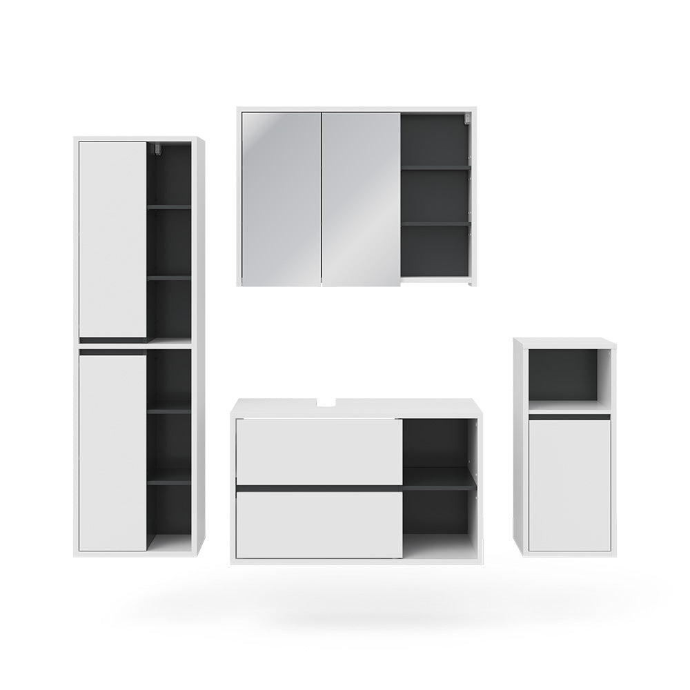 Vicco Set mobili bagno Bianco 4 parti