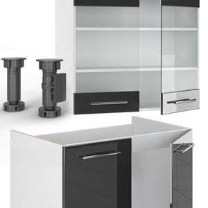 Vicco Cucina componibile Antracite lucido/bianco 235 cm , PL Antracite