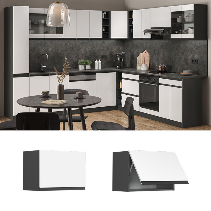 Vicco Pensile da cucina Bianco 60 cm Forma a J, piatta