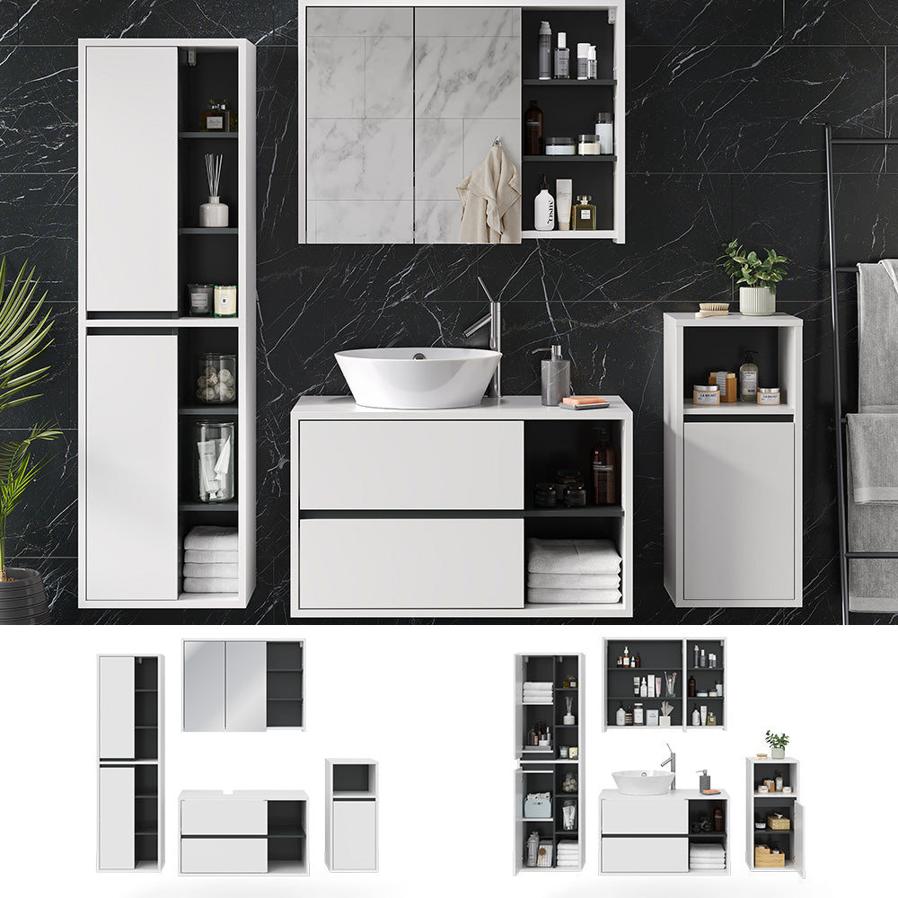 Vicco Set mobili bagno Bianco 4 parti