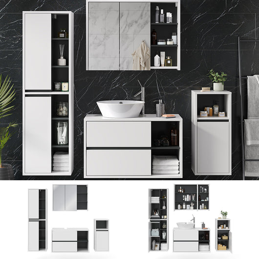 Vicco Set mobili bagno Bianco 4 parti