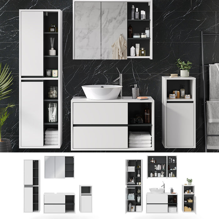 Vicco Set mobili bagno Bianco 4 parti