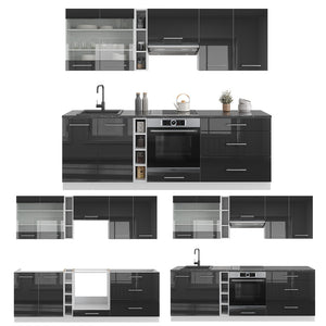 Vicco Cucina componibile Antracite lucido/bianco 235 cm , PL Antracite