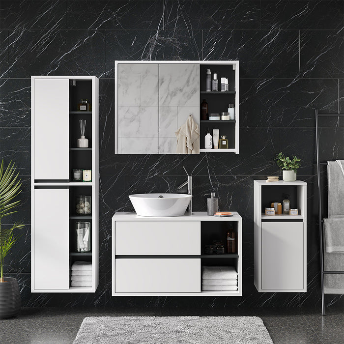 Vicco Set mobili bagno Bianco 4 parti