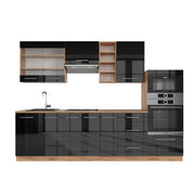 Vicco Cucina componibile Antracite lucido/oro power oak 280 cm , PL Rovere