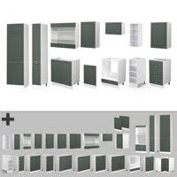 Vicco Cucina componibile Verde-oro Country House/Bianco 355 cm , PL Antracite