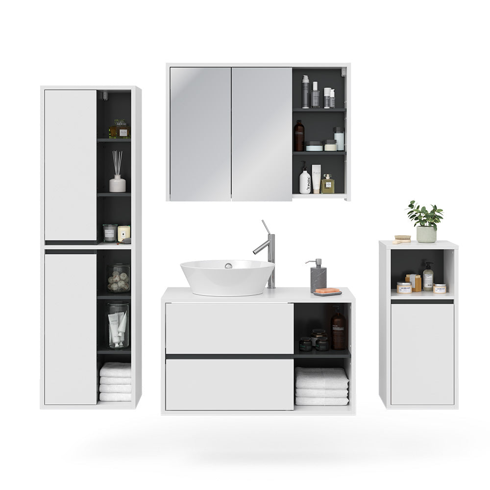 Vicco Set mobili bagno Bianco 4 parti