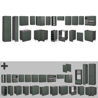 Vicco Cucina angolare completa Verde-oro Country House/Antracite 347 x 257 cm , PL Rovere