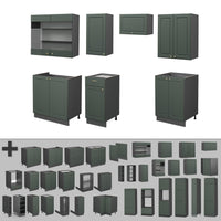 Vicco Cucina componibile Verde-oro Country House/Antracite 240 cm , PL Antracite