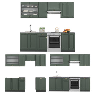 Vicco Cucina componibile Verde-oro Country House/Antracite 240 cm , PL Antracite