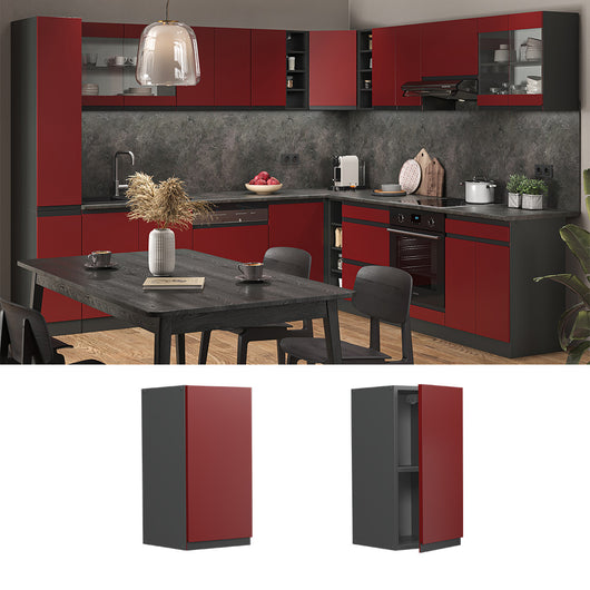 Vicco Pensile da cucina Rosso 30 cm Forma a J
