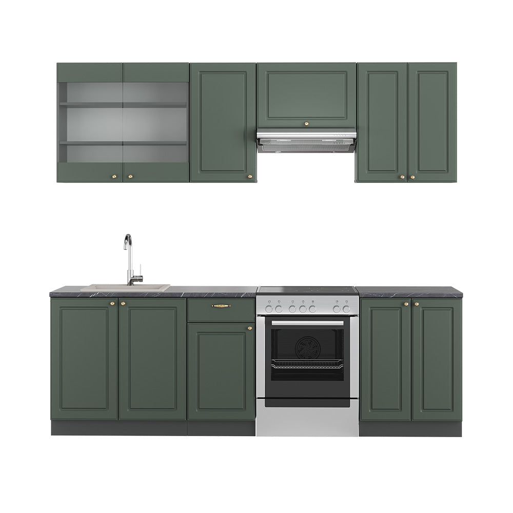 Vicco Cucina componibile Verde-oro Country House/Antracite 240 cm , PL Antracite