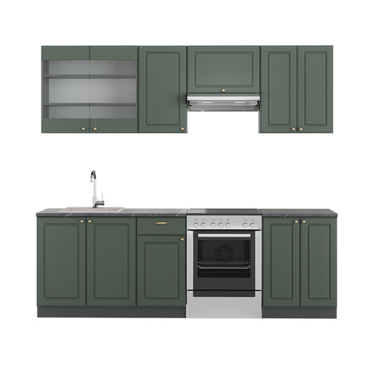 Vicco Cucina componibile Verde-oro Country House/Antracite 240 cm , PL Antracite