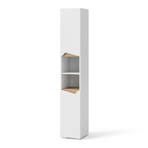 Vicco Armadio per il bagno Bianco 30 x 180 cm con ante e vani a giorno