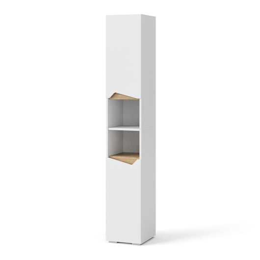 Vicco Armadio per il bagno Bianco 30 x 180 cm con ante e vani a giorno