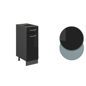 Vicco Mobiletto base per cucina Nero lucido 30 cm , PL Rovere