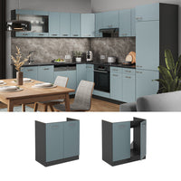Vicco Mobile lavello cucina Grigio-blu 80 cm PL Marmo