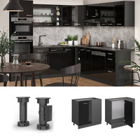 Vicco Mobile ad angolo cucina Nero lucido 86 cm , PL Antracite