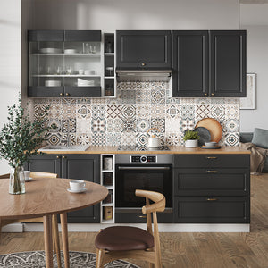 Vicco Cucina componibile Antracite-Oro/Bianco 235 cm senza piano di lavoro