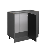 Vicco Mobile ad angolo cucina Nero lucido 86 cm senza piano di lavoro