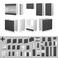 Vicco Cucina componibile Antracite-Oro/Bianco 235 cm , PL Antracite