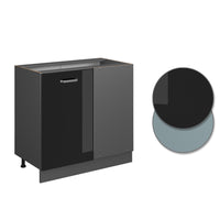 Vicco Mobile ad angolo cucina Nero lucido 86 cm senza piano di lavoro