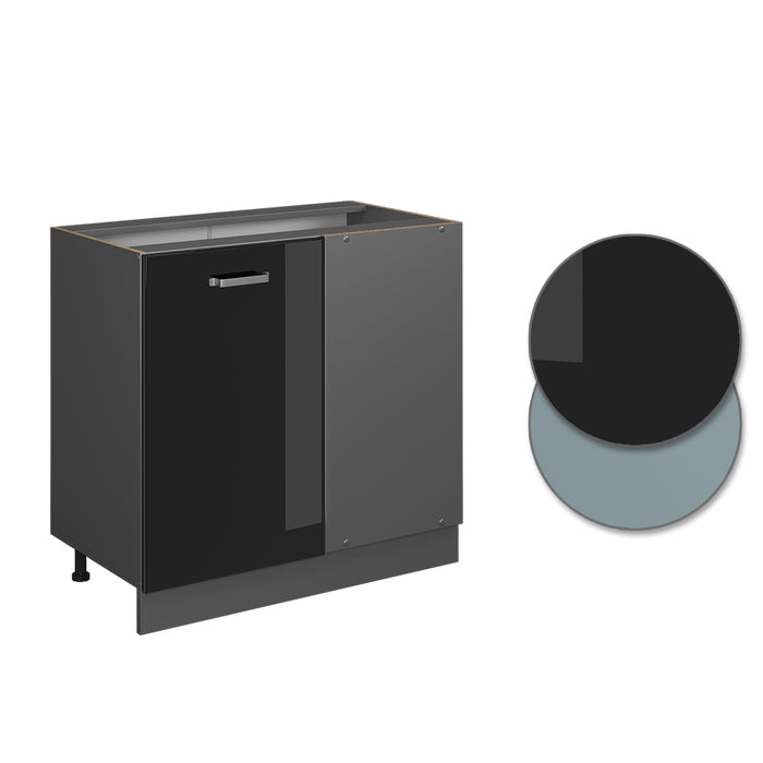 Vicco Mobile ad angolo cucina Nero lucido 86 cm , PL Antracite