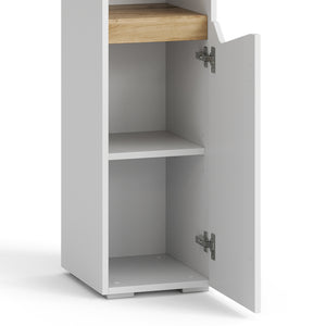 Vicco Armadio per il bagno Bianco 30 x 180 cm con ante e vani a giorno