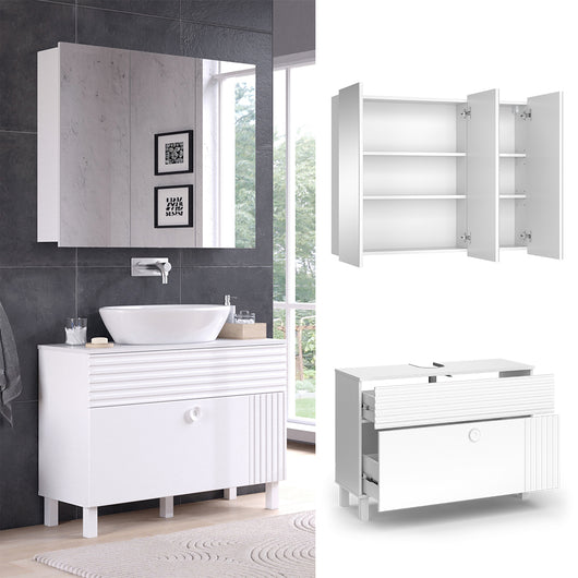 Vicco Set di mobili da bagno Bianco 2 parti