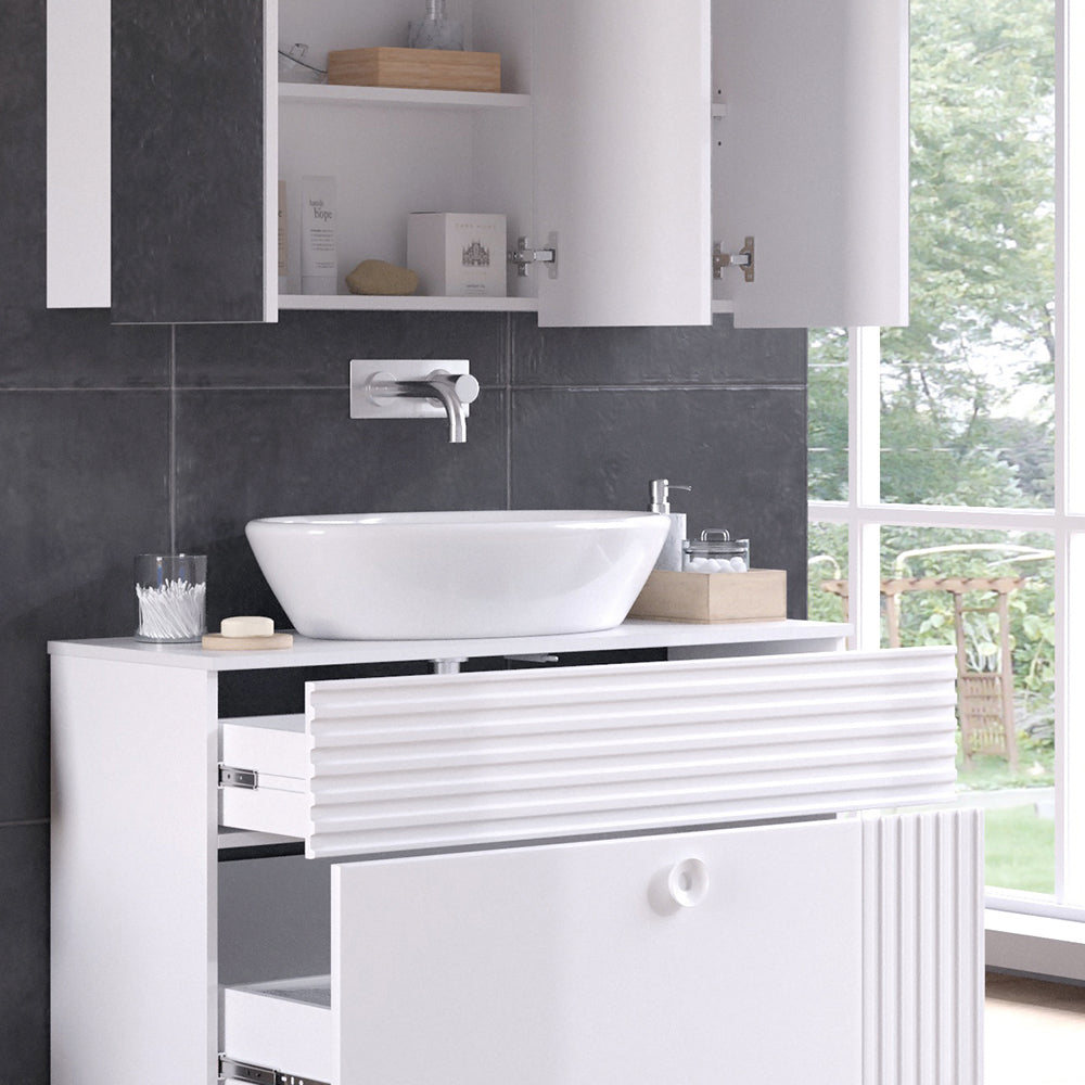 Vicco Set di mobili da bagno Bianco 2 parti