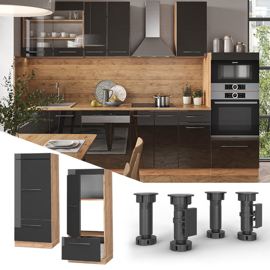 Vicco Set mobili bagno Antracite lucido 60 cm