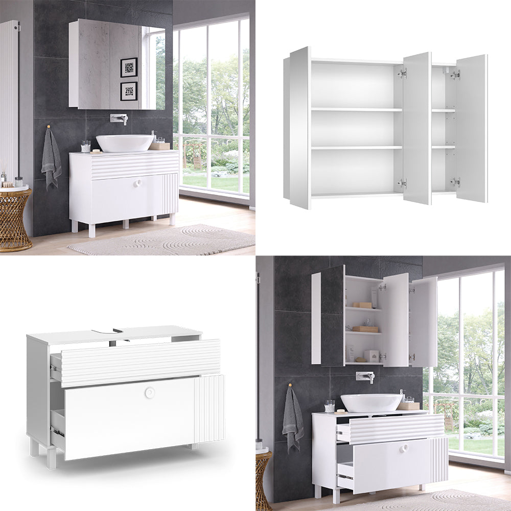 Vicco Set di mobili da bagno Bianco 2 parti