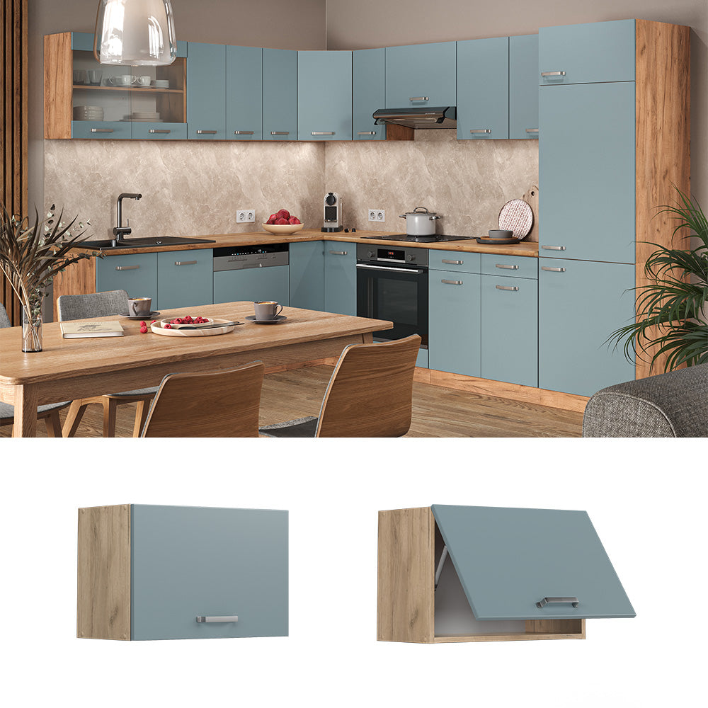 Vicco Pensile da cucina Grigio-blu 60 cm Piatto
