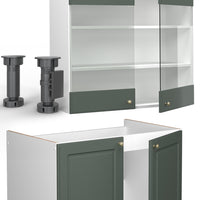 Vicco Cucina componibile Verde-oro Country House/Bianco 200 cm , PL Marmo