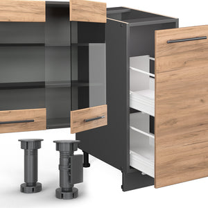 Vicco Cucina componibile Quercia dorata/antracite 280 cm , PL Rovere