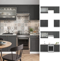 Vicco Cucina componibile Antracite-oro 200 cm senza piano di lavoro