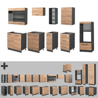 Vicco Cucina componibile Quercia dorata/antracite 280 cm , PL Antracite