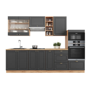 Vicco Cucina componibile Antracite Country House/oro Kraft Oak 280 cm , PL Marmo