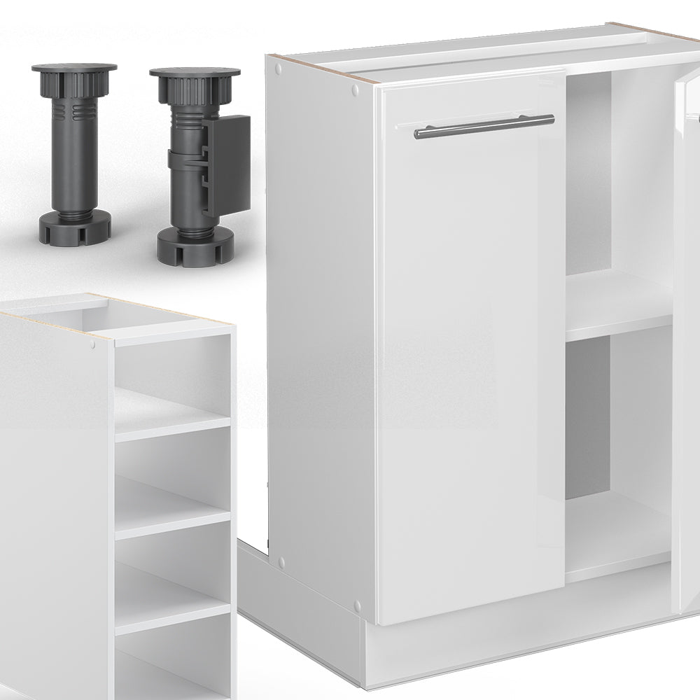 Vicco Isola cucina Bianco lucido/bianco 90 cm senza piano di lavoro