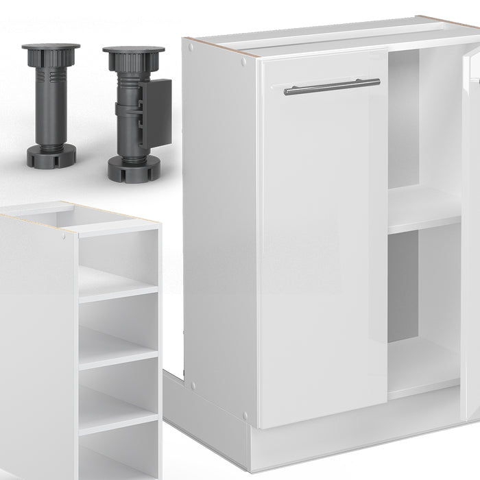 Vicco Isola cucina Bianco lucido/bianco 90 cm senza piano di lavoro