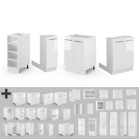 Vicco Isola cucina Bianco lucido/bianco 90 cm senza piano di lavoro