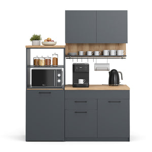 Vicco Cucina singola Antracite 160 cm con tavolo allungabile