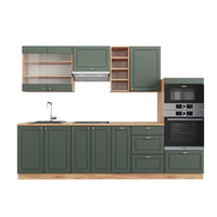 Vicco Cucina componibile Quercia verde-oro Country/oro Power 280 cm , PL Rovere