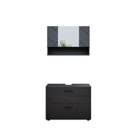 Vicco Set mobili bagno Antracite lucido 2 parti, mobile base 80 cm