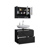 Vicco Set mobili bagno Antracite lucido 2 parti, mobile base 80 cm